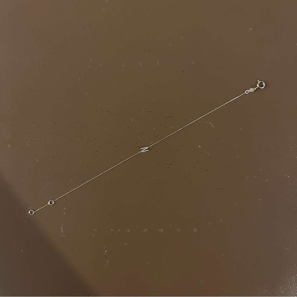 gorjana | diamond pave alphabet bracelet - N in 14k solid gold ↷ - Picture 13 of 16